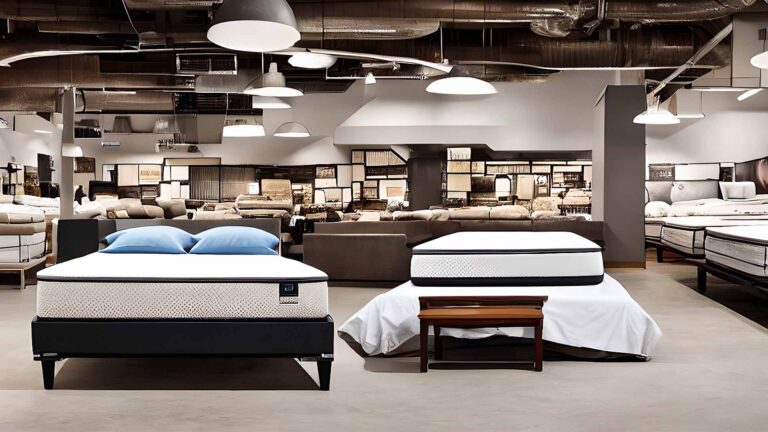 Mattress Outlet Showroom With Queen Beds